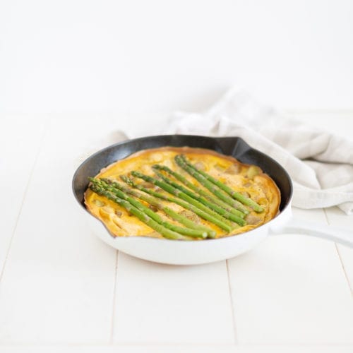 Easy Asparagus Frittata perfect for a lazy breakfast or weeknight dinner