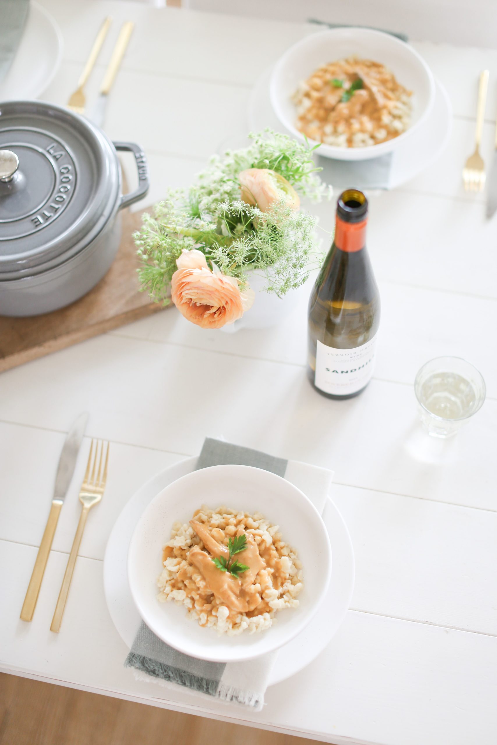 Chicken Paprikash with the perfect wine pairing from Tori Wesszer at FraicheLiving.com 