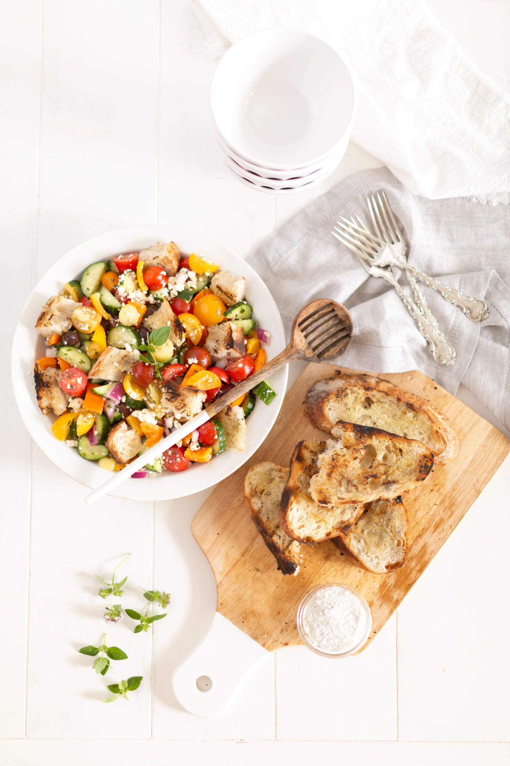 Greek Summer Panzanella Salad Recipe