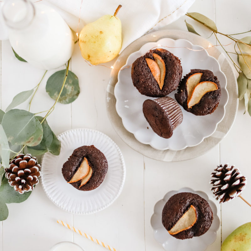 Pear Gingerbread Muffins