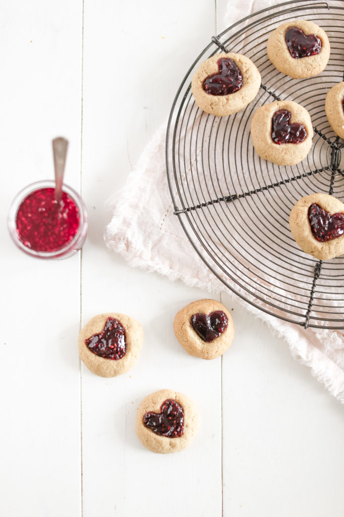 double thumbprint heart cookies