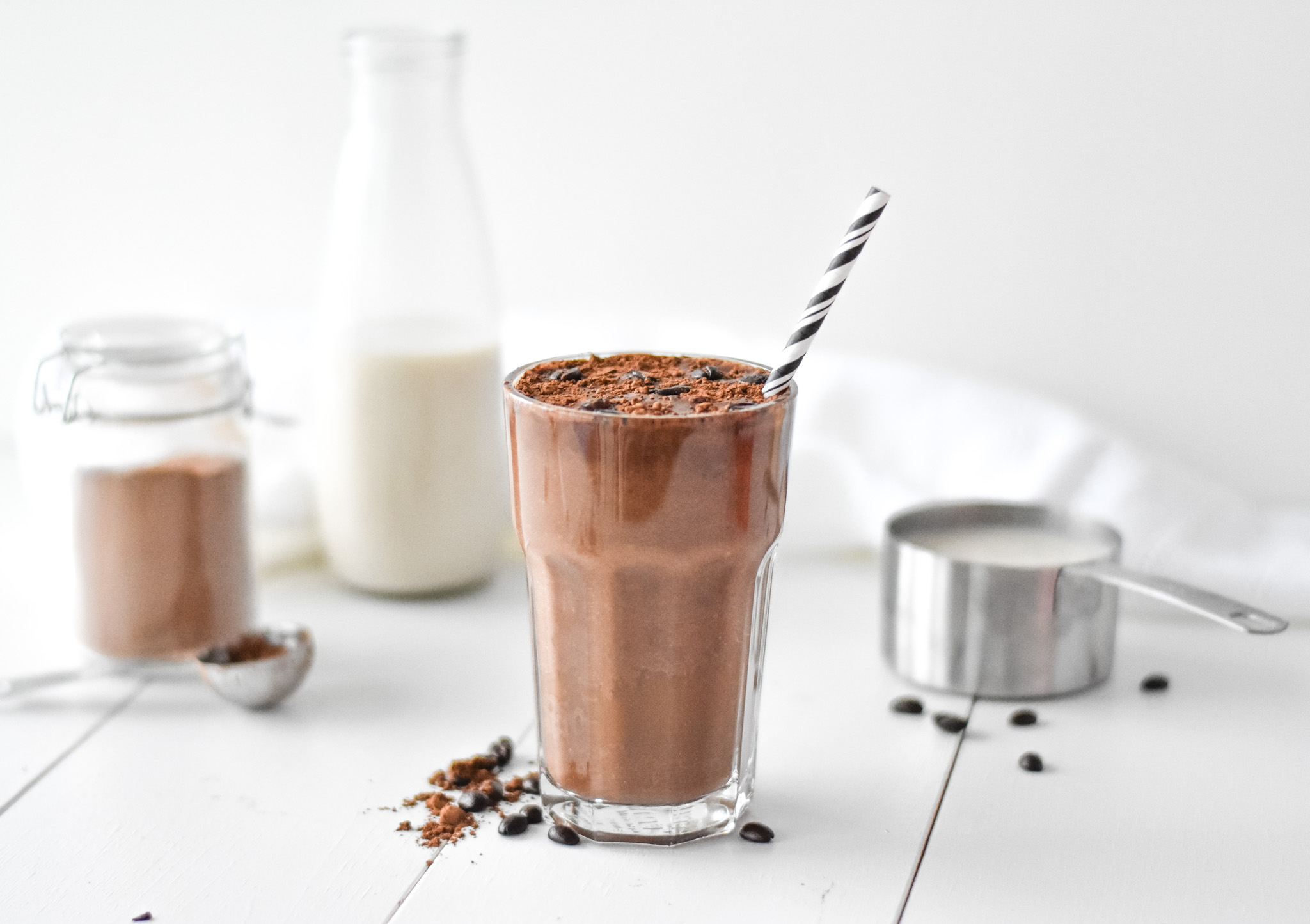 coffee smoothie with milk and cocoa