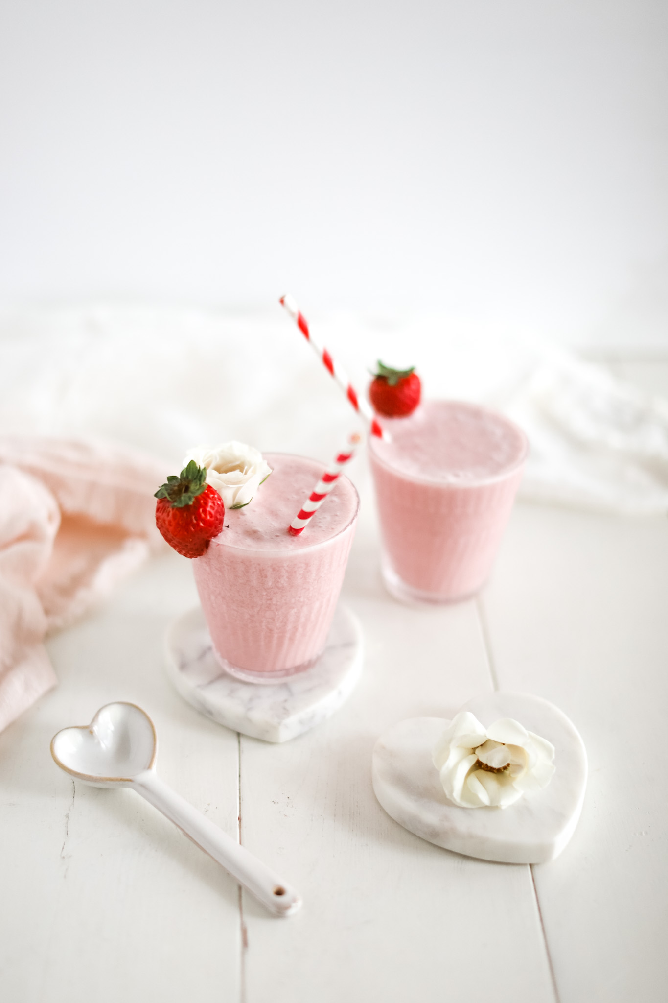 sweetheart frosty with heart shaped spoon and flowers