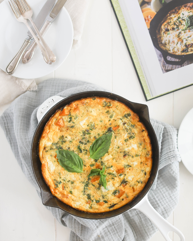 butternut squash frittata by diala canelo in cast iron skillet