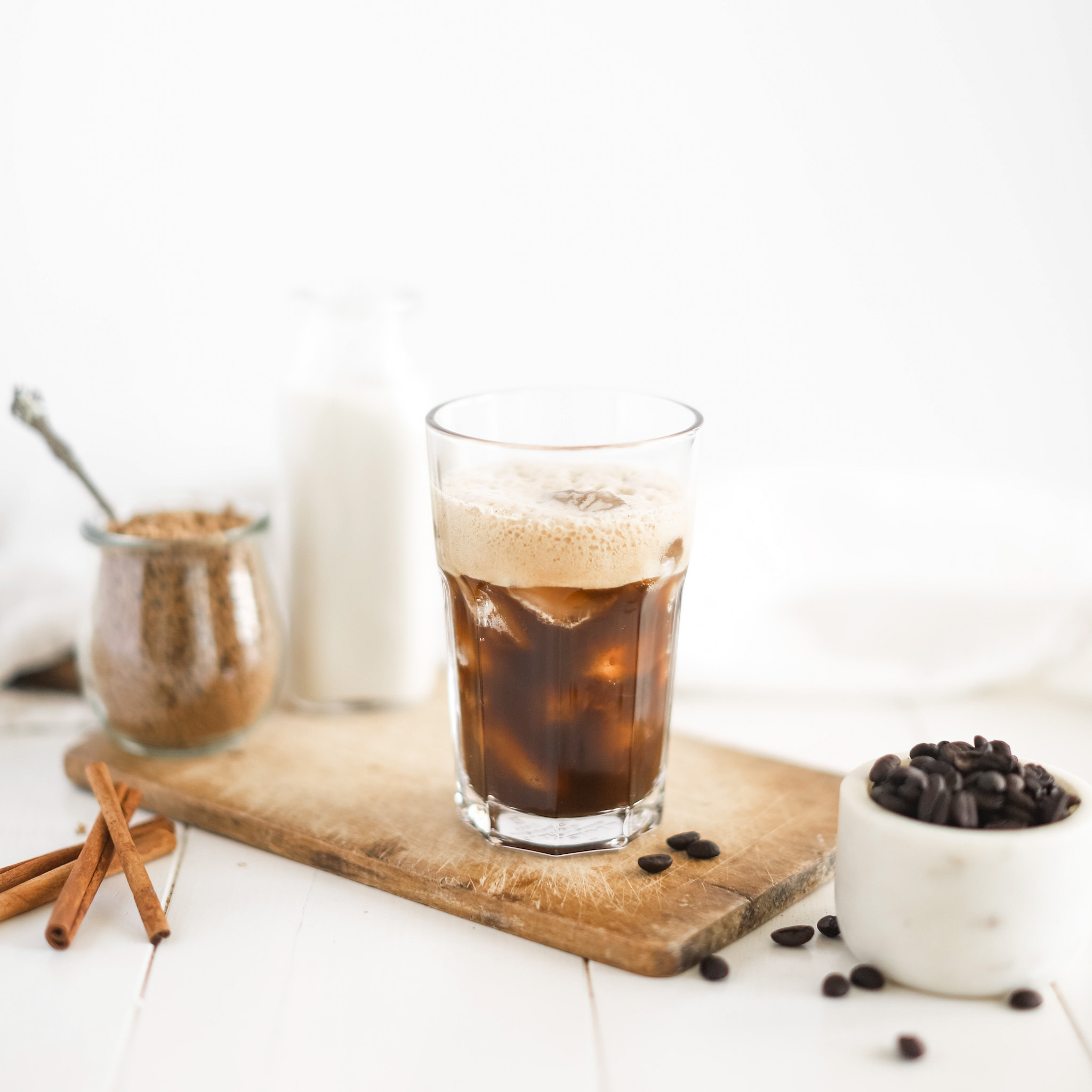 Iced brown sugar oat milk shaken espresso copycat drink from Starbucks
