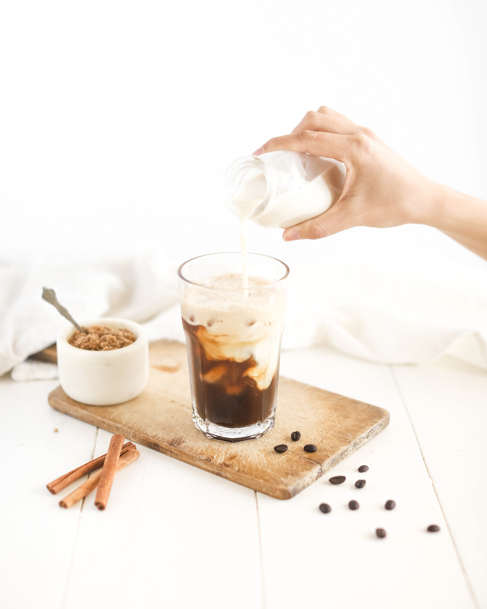 iced brown sugar oat milk shaken espresso drink from Starbucks