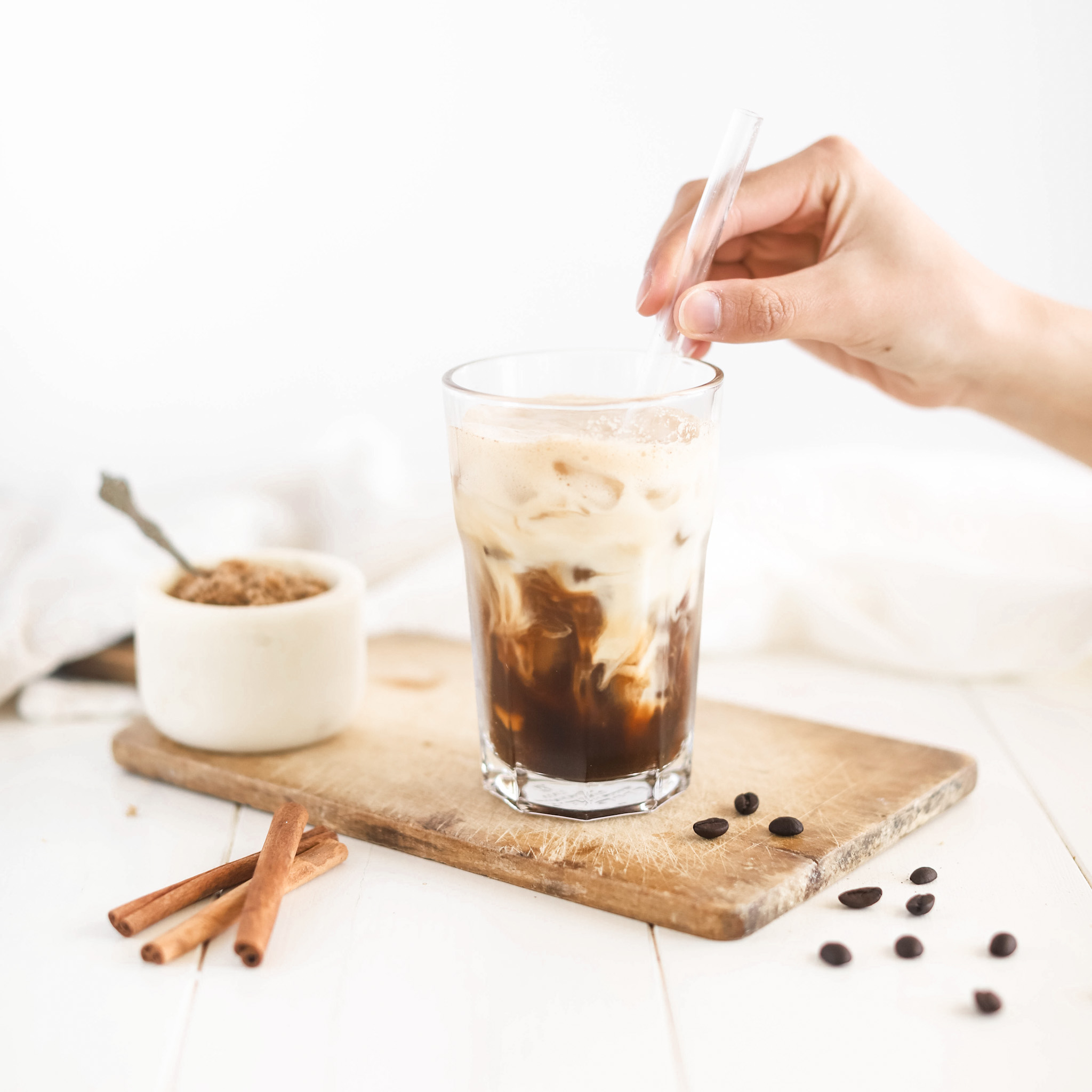 Starbucks copycat iced brown sugar oat milk shaken espresso drink