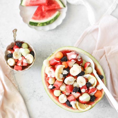 Summer Fruit Salad with Coconut Lemon Poppyseed Dressing