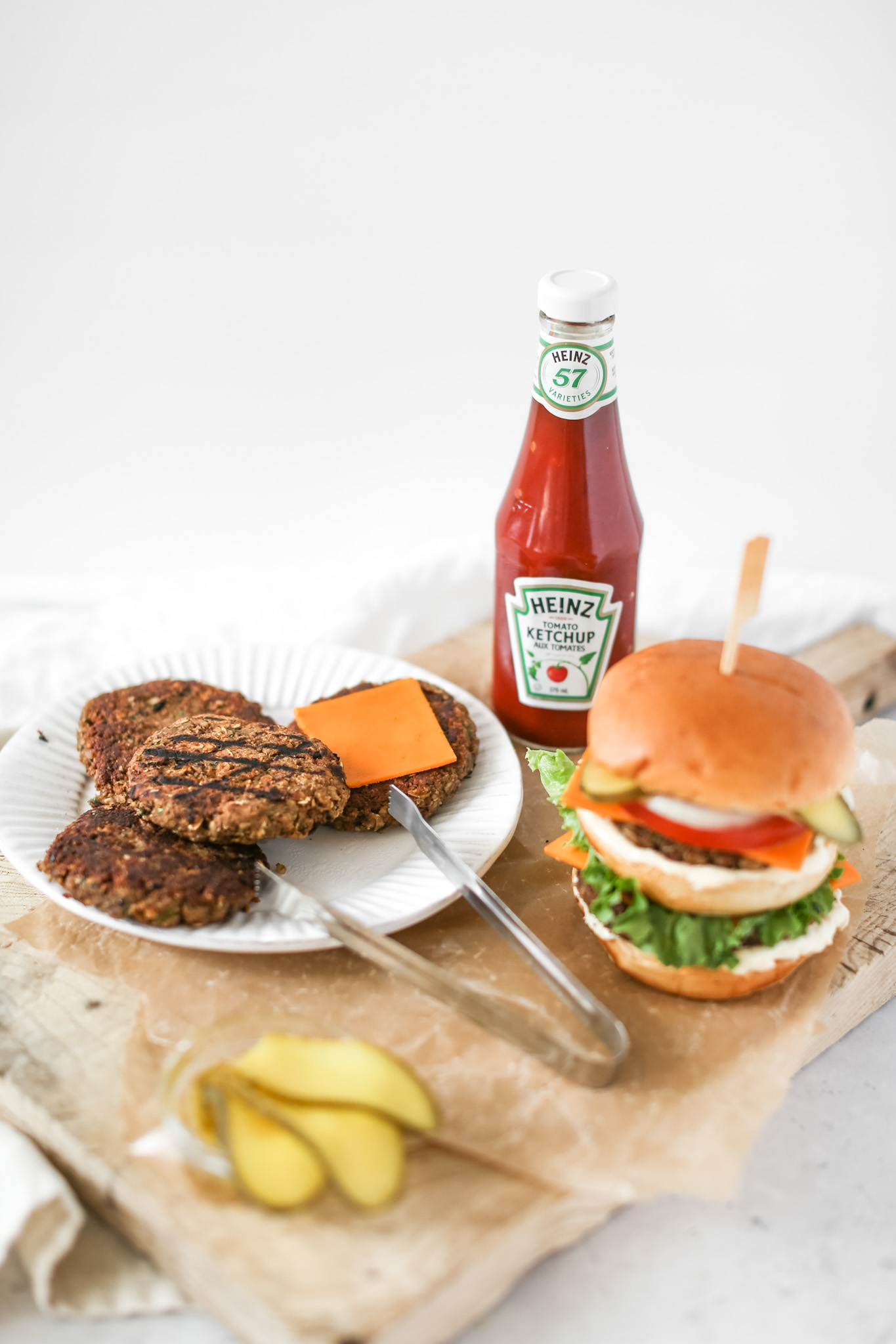 Grillable Veggie Burgers with Diner Sauce