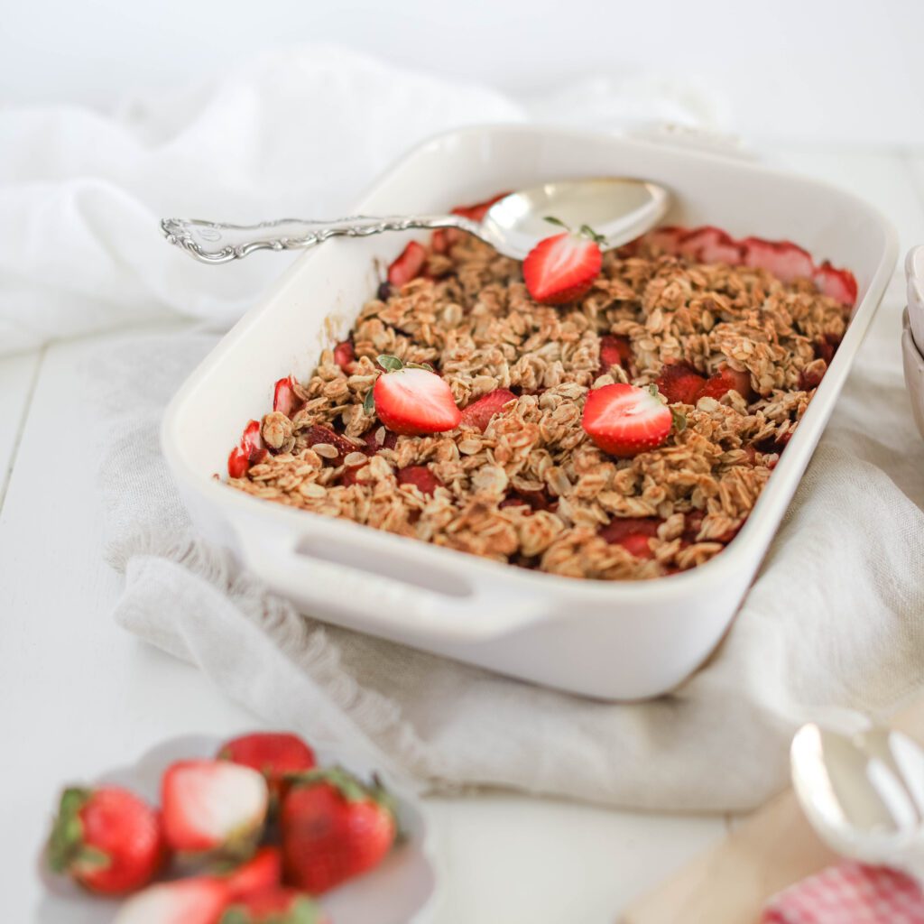 Fraîche Table: Strawberry Breakfast Crisp in baking dish