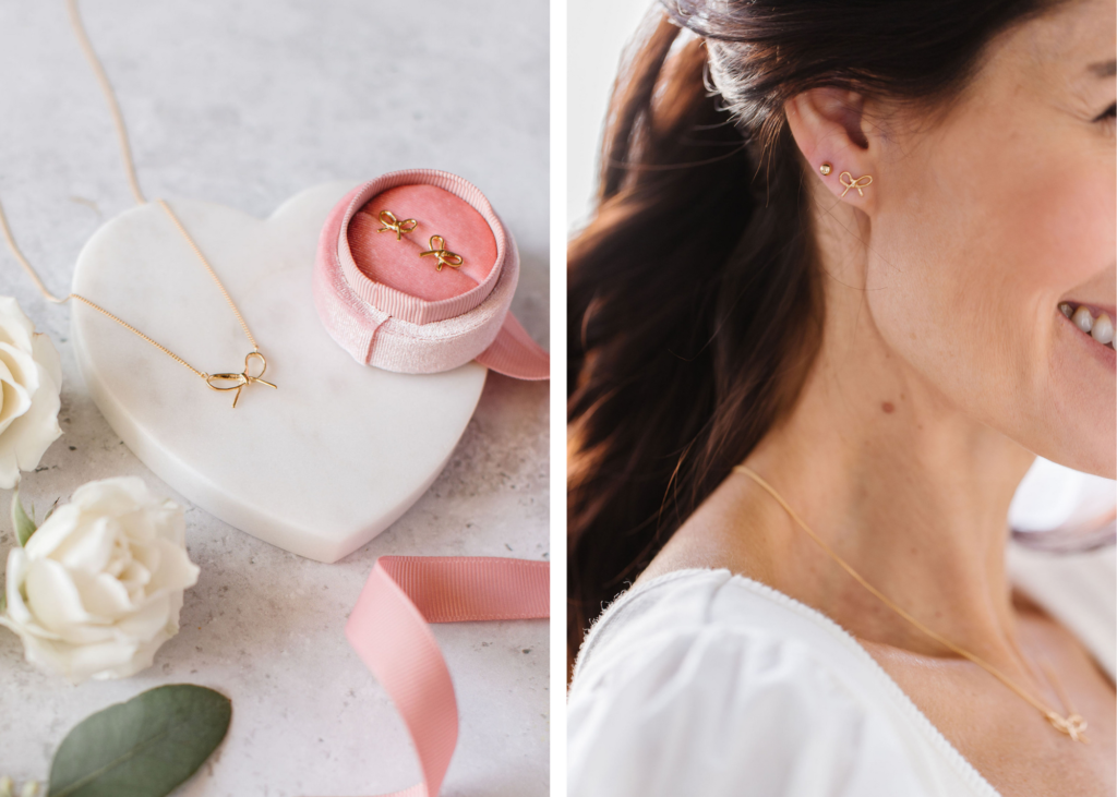 Inspire Bow Studs from the New Fraîche X So Pretty Holiday Collection