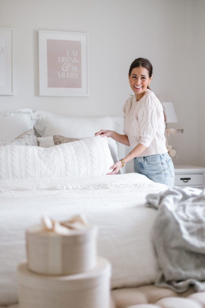 Tori Wesszer styling her guest bed