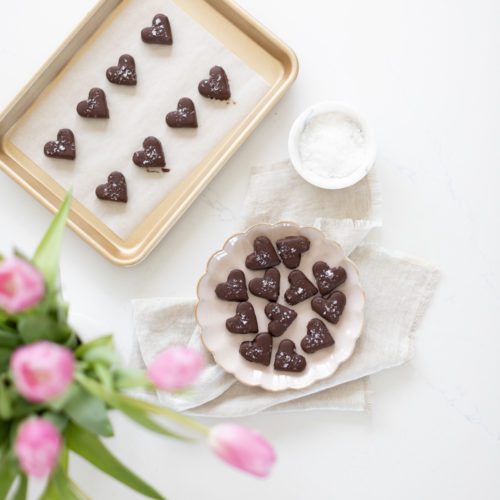 Heart Shaped Chocolate Covered Date Turtles