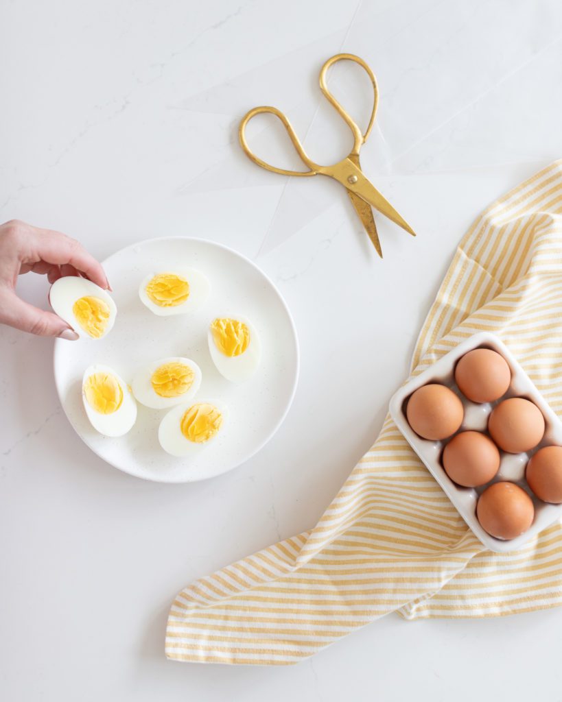 making of deviled eggs