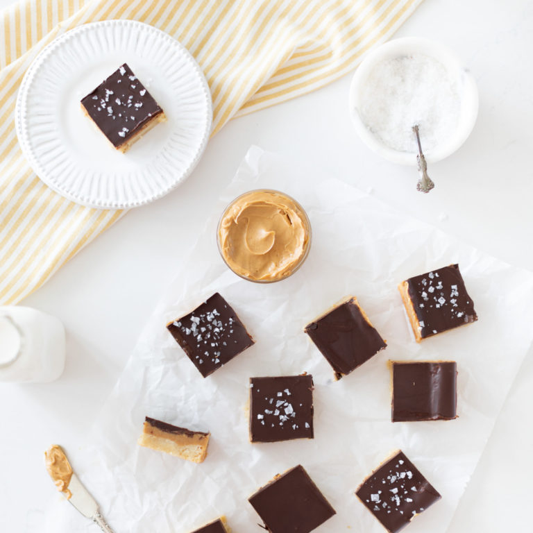 Chocolate Peanut Butter Shortbread Bars - Fraiche Living