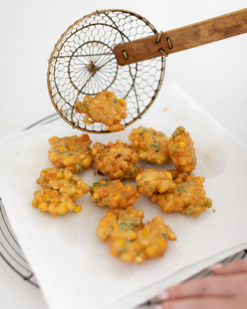 frying jalapeno corn fritters