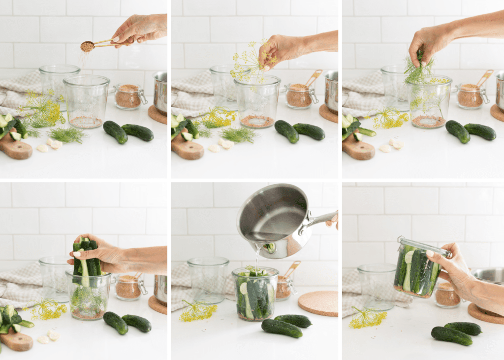 the steps for how to make home-made pickles