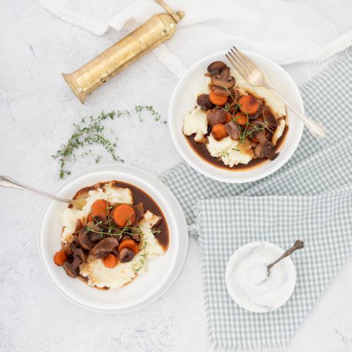 Mushroom Bourguignon by Two Spoons