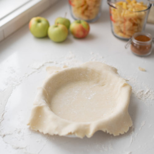 Perfect pie dough placed in a pie plate