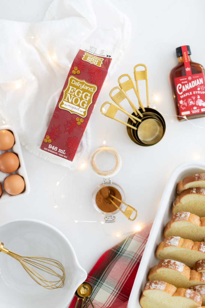 ingredients for baked eggnog french toast