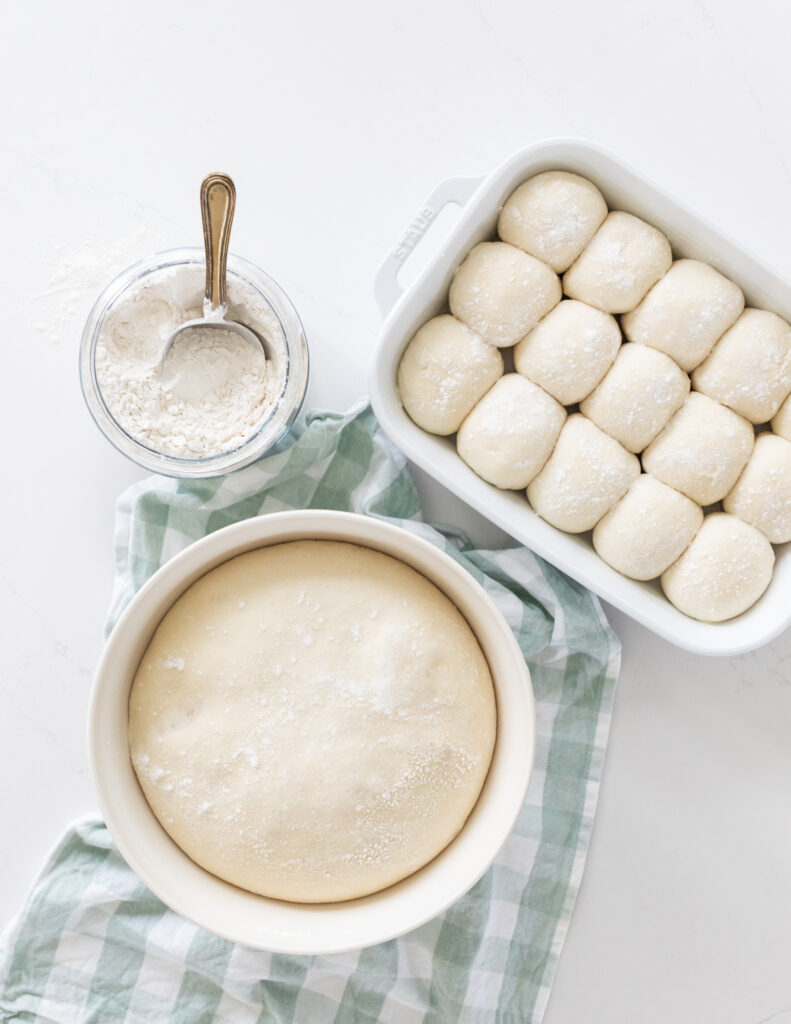 fresh dough in a bowl 