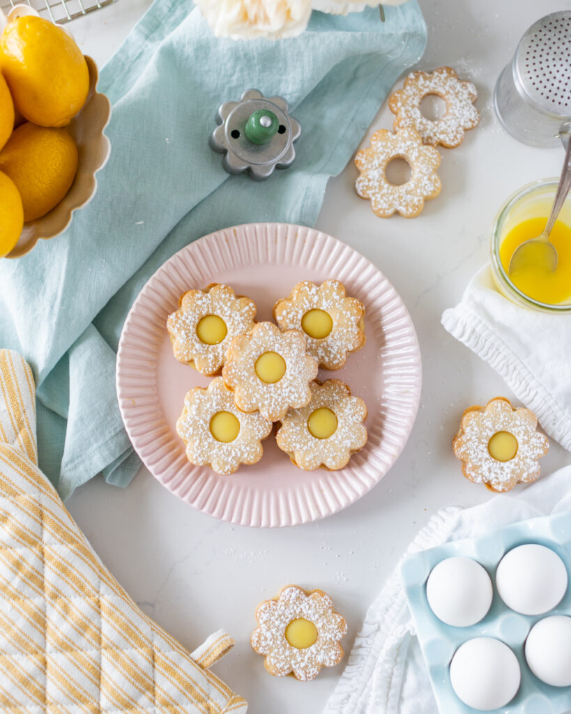 Lemon Cut-Out Cookies on a plate 