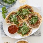 Plate of Chicken Parm Smash Tacos