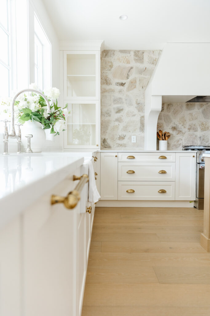 French Country Stone Kitchen Backsplash