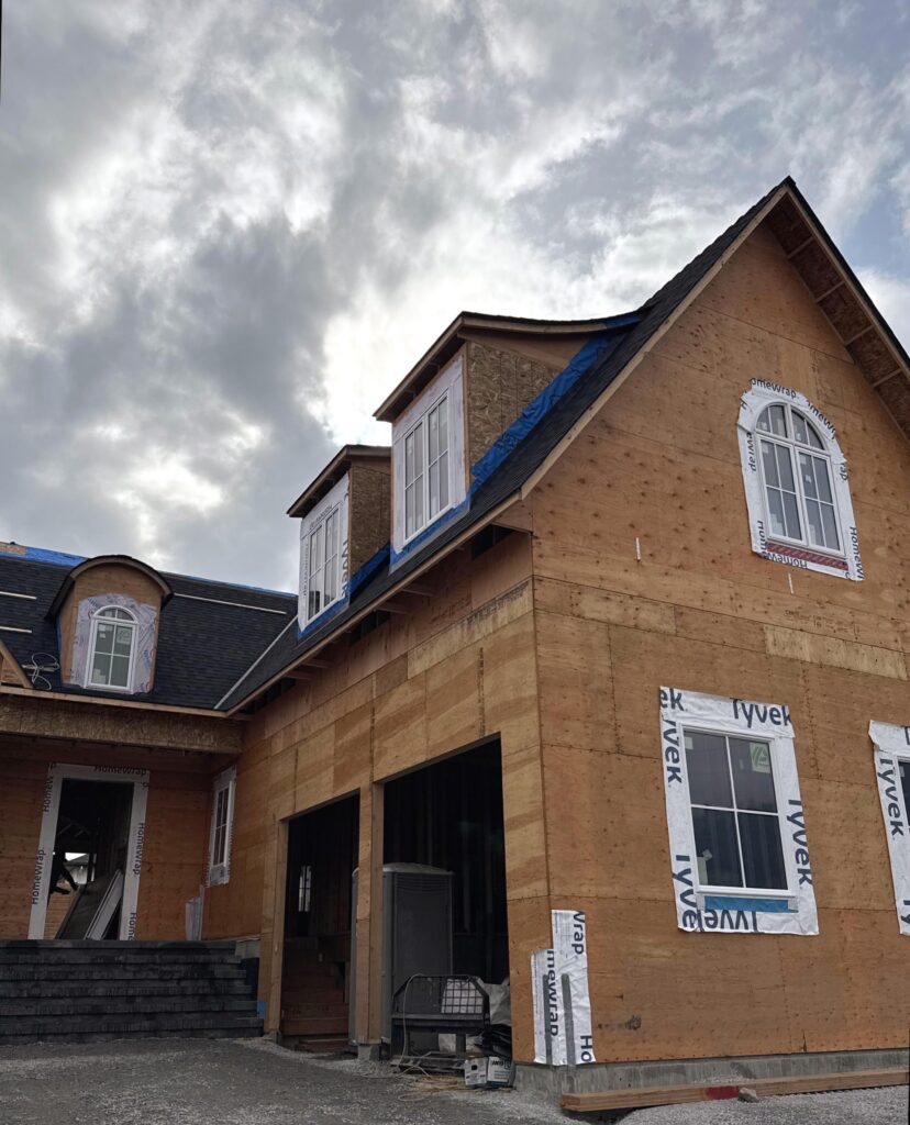 Custom home under construction
